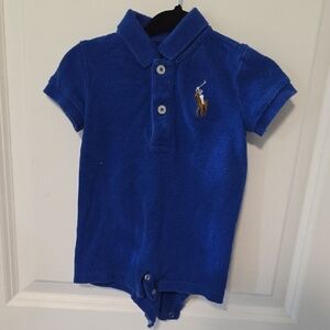 Ralph Lauren Kids Blue Polo Onesie